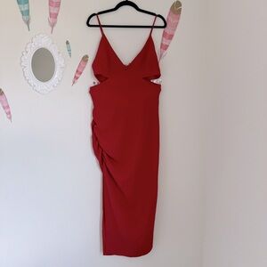 ZARA RED DRESS with side cutout